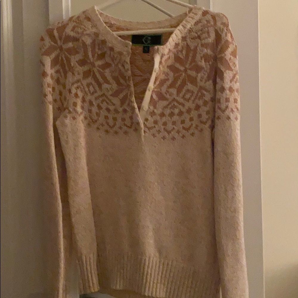 C Wonder- beige patterned sweater Size M